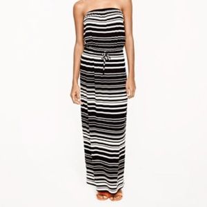 J Crew Navy Cream White Stripe Maxi Long Dress S